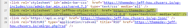 CSS in source code